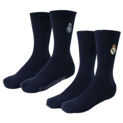 Skarpetki wysokie kibicowskie 2-pak Real Madryt. Niebieskie skarpetki Real Madrid, bez wzorów, z bawełny. Za 67.90 zł.