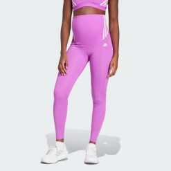 Legginsy Optime Essentials Full-Length (Maternity). Fioletowe legginsy adidas, bez wzorów, z materiału. W wyprzedaży za 170.65 zł.