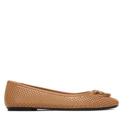 Baleriny PINKO. Brązowe baleriny Pinko, bez wzorów, bez obcasa, bez zapięcia. Za 919.99 zł.