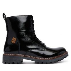 Trapery Josef Seibel. Czarne traperki Josef Seibel, bez wzorów, bez obcasa, bez zapięcia. Za 539.99 zł.