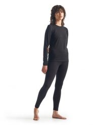 Koszulka Termoaktywna Damska Icebreaker 200 Oasis LS Crewe. Czarne t-shirty sportowe Icebreaker, s, bez wzorów, z materiału, bez ramiączek, trekkingowe. Za 425.15 zł.