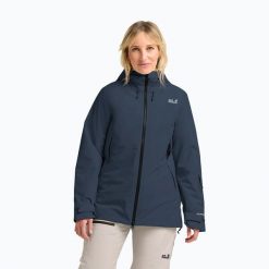 Kurtka narciarska damska Jack Wolfskin Flowline Pro 2L Ins. Niebieskie kurtki narciarskie Jack Wolfskin, na zimę, l, bez wzorów, bez kaptura, narciarskie. Za 1,129.00 zł.