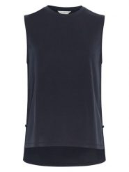 MOSS COPENHAGEN Bluzka "Nika" w kolorze granatowym rozmiar: S/M. Niebieskie bluzki Moss Copenhagen, m, bez wzorów, bez kołnierzyka, bez ramiączek. Za 104.64 zł.