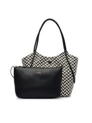 Guess Torebka Tessi HWWG76 91230 Czarny. Czarne shopper bag Guess, z aplikacjami, ze skóry, bez dodatków. Za 719.99 zł.