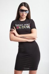 Sukienka VERSACE JEANS COUTURE. Sukienki Versace Jeans Couture, xs, bez wzorów, z jeansu, bez kołnierzyka, bez ramiączek. W wyprzedaży za 407.57 zł.