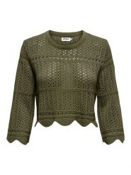 ONLY Sweter w kolorze khaki rozmiar: XL. Brązowe swetry ONLY, xl, bez wzorów, bez ramiączek. Za 61.46 zł.