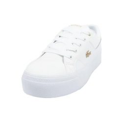 Kobiety/Panie Ziane Skórzane Buty Sportowe Na Platformie. Białe trekkingi Lacoste, bez wzorów, bez zapięcia, trekkingowe. Za 616.99 zł.