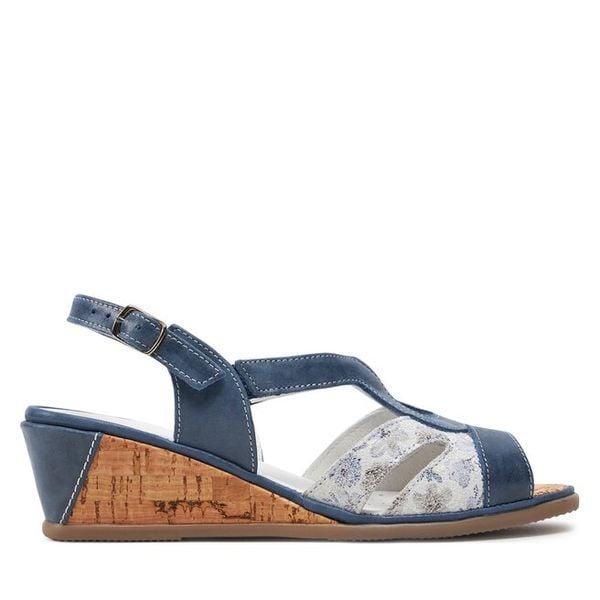 Sandały Comfortabel. Niebieskie sandały Comfortabel, bez wzorów, bez obcasa, na koturnie, bez zapięcia. Za 339.99 zł.