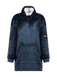 Geographical Norway Bluza polarowa "Uddy" w kolorze granatowym rozmiar: L. Niebieskie bluzy z kapturem Geographical Norway, l, bez wzorów, z polaru, bez kaptura. Za 149.66 zł.