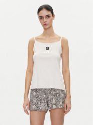 HUGO Top Rib_Vest 50540056 Écru Regular Fit. Topy Hugo, m, bez wzorów, z bawełny, bez kołnierzyka, bez ramiączek. Za 139.99 zł.
