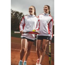 Wielokolorowa kurtka treningowa Erima Celebrate 125 z kapturem. Białe kurtki Erima, bez wzorów, z kapturem. Za 334.99 zł.