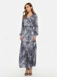 Guess Sukienka codzienna W5RK77 WGWV2 Granatowy Regular Fit. Niebieskie sukienki Guess, na co dzień, l, z aplikacjami, z syntetyku, bez kołnierzyka, bez ramiączek, proste. Za 427.00 zł.