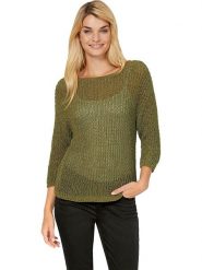 Heine Sweter w kolorze khaki rozmiar: 36. Brązowe swetry Heine, bez wzorów, ze splotem, bez ramiączek. Za 61.89 zł.
