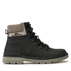 Trapery Lee Cooper. Czarne traperki Lee Cooper, bez wzorów, bez obcasa, bez zapięcia. Za 219.99 zł.