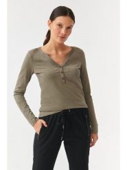 TATUUM Bluzka w kolorze khaki rozmiar: S. Brązowe bluzki Tatuum, s, bez wzorów, bez kołnierzyka, bez ramiączek. Za 147.56 zł.