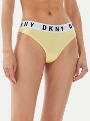 DKNY Stringi DK4529 Żółty. Żółte stringi DKNY, bez wzorów, z bawełny. Za 49.99 zł.