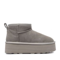 Śniegowce DeeZee. Szare śniegowce DeeZee, bez wzorów, bez zapięcia. Za 349.99 zł.