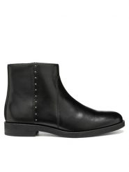 Geox Botki D Esmeena D6811B 43 C9999 Czarny. Czarne botki Geox, bez wzorów, ze skóry, bez obcasa, na płaskiej podeszwie, bez zapięcia. Za 549.99 zł.