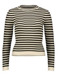 Pieces Sweter "Crista" w kolorze kremowo-czarnym rozmiar: XL. Brązowe swetry Pieces, xl, bez wzorów, ze splotem, bez ramiączek. Za 35.10 zł.