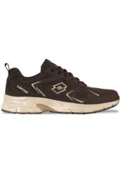 Buty sportowe Sneakersy damskie, Kitaura II. Brązowe buty treningowe Lotto, bez wzorów, z materiału, przed kostkę, bez zapięcia, trekkingowe. Za 149.99 zł.