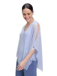 Vera Mont Bluzka w kolorze błękitnym rozmiar: 36. Niebieskie bluzki Vera Mont, bez wzorów, z asymetrycznym kołnierzem, bez ramiączek. Za 173.99 zł.