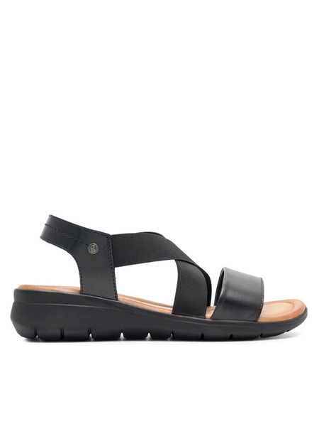 Go Soft Sandały WI16-INES-04 Czarny. Czarne sandały GO SOFT, bez wzorów, ze skóry, bez obcasa, na płaskiej podeszwie, bez zapięcia. Za 104.99 zł.