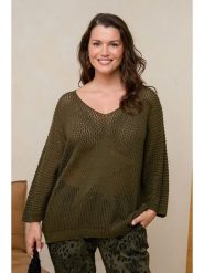 Curvy Lady Sweter w kolorze khaki rozmiar: 48/50. Brązowe swetry Curvy Lady, bez wzorów, ze splotem, klasyczne, bez ramiączek. Za 156.24 zł.