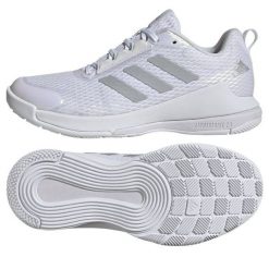 Buty do siatkówki adidas Novaflight 2 IG1609 białe. Białe buty treningowe bez wzorów, z gumy, bez zapięcia, do siatkówki. W wyprzedaży za 662.33 zł.