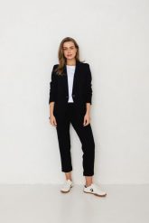 SPODNIE NANCY CZARNE XS - Flawless. Czarne spodnie materiałowe Flawless, bez wzorów, z gumy, biznesowe. Za 350.00 zł.