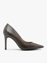 Szare czółenka na szpilce ze skóry licowej. Szare czółenka Brawo sp. z o.o., bez wzorów, ze skóry, eleganckie, bez obcasa, na szpilce, bez zapięcia. Za 399.99 zł.