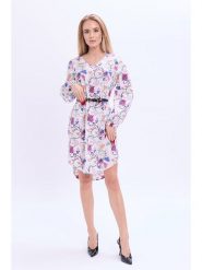 Marks & Spencer Sukienka w kolorze kremowo-niebiesko-jasnoróżowym rozmiar: 44. Brązowe sukienki Marks & Spencer, na co dzień, bez wzorów, z bawełny, bez kołnierzyka, bez ramiączek, mini, proste. Za 79.40 zł.