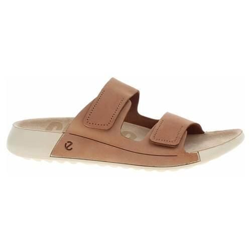 Klapki damskie Ecco 20682302291. Brązowe klapki ECCO, bez wzorów, z materiału, bez obcasa, bez zapięcia. Za 575.00 zł.