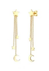 Elli Damskie kolczyki gwiazd półksiężyca Astro Trend w 925 Sterling Silver Kolczyki 1 ct. Szare kolczyki Elli, srebrne. Za 211.64 zł.