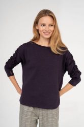 Sweter Damski Ivette BS Bakłażan Melanż. Swetry blue shadow, uniwersalny, bez wzorów, z bawełny, bez ramiączek. Za 229.90 zł.
