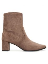 Caprice Botki 9-25354-41 Brązowy. Brązowe botki Caprice, bez wzorów, z materiału, bez obcasa, na słupku, bez zapięcia. Za 359.99 zł.