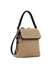 Desigual Plecak Raffia Hamption 25SAKO04 Beżowy. Brązowe plecaki Desigual, bez wzorów, z tworzywa sztucznego, bez dodatków. Za 359.99 zł.
