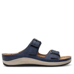 Klapki Inblu. Niebieskie klapki Inblu, bez wzorów, bez obcasa, bez zapięcia. Za 129.99 zł.