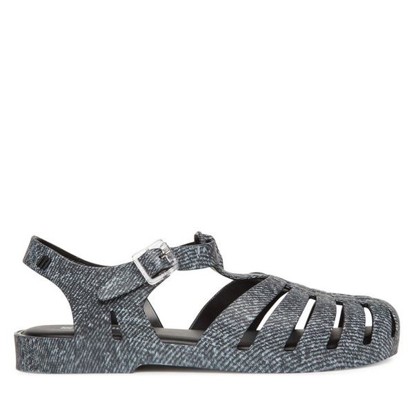 Sandały Melissa. Szare sandały Melissa, bez wzorów, z denimu, bez obcasa, na płaskiej podeszwie, bez zapięcia. Za 289.99 zł.