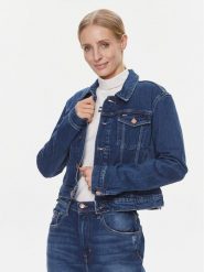 Tommy Jeans Kurtka jeansowa Izzie DW0DW17211 Granatowy Slim Fit. Niebieskie kurtki Tommy Jeans, s, bez wzorów, z bawełny, bez kaptura. Za 299.99 zł.