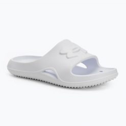 Klapki damskie Under Armour Locker V Slide white/white/white. Białe klapki Under Armour, bez wzorów, sportowe, bez obcasa, bez zapięcia. Za 79.99 zł.