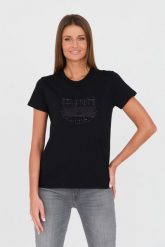 KARL LAGERFELD Czarny t-shirt Boucle Choupette. Czarne t-shirty KARL LAGERFELD, s, bez wzorów, z bawełny, bez kołnierzyka, bez ramiączek. W wyprzedaży za 299.99 zł.