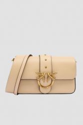 PINKO Beżowa kopertówka Love One Mini Slouchy FL Vitello Morbido. Brązowe kopertówki Pinko, bez wzorów, ze skóry, eleganckie, bez dodatków. W wyprzedaży za 1,139.99 zł.