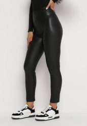 Czarne Legginsy z Imitacji Skóry Fecia. Czarne legginsy Born2be, bez wzorów, z jeansu. W wyprzedaży za 59.49 zł.