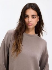 Bluza z modalem - brązowy. Brązowe bluzy bez kaptura Reserved, l, bez wzorów, z dzianiny, bez kaptura. Za 109.99 zł.