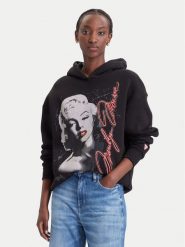 Guess Bluza W6BQ18 K6664 Czarny Oversize. Czarne bluzy Guess, xs, z aplikacjami, z bawełny, bez kaptura. Za 445.99 zł.