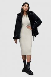 AllSaints sukienka kolor biały midi dopasowana. Białe sukienki AllSaints, l, bez wzorów, z dzianiny, bez kołnierzyka, bez ramiączek, maxi, dopasowane. Za 1,039.90 zł.