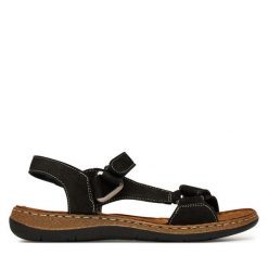 Sandały Go Soft. Czarne sandały GO SOFT, bez wzorów, bez obcasa, na płaskiej podeszwie, bez zapięcia. Za 159.99 zł.