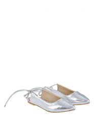 Lizza Shoes Skórzane baleriny w kolorze srebrnym rozmiar: 37. Szare baleriny Lizza Shoes, bez wzorów, ze skóry, bez obcasa, bez zapięcia. Za 142.51 zł.