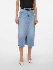 Vero Moda Spódnica dżinsowa w kolorze błękitnym rozmiar: L. Niebieskie spódnice Vero Moda, na co dzień, l, z aplikacjami, z bawełny, midi, proste. Za 145.60 zł.