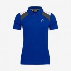 Koszulka polo damska CLUB 22 Tech. Niebieskie t-shirty sportowe Head, m, bez wzorów, z poliesteru, bez ramiączek, tenisowe. W wyprzedaży za 140.00 zł.